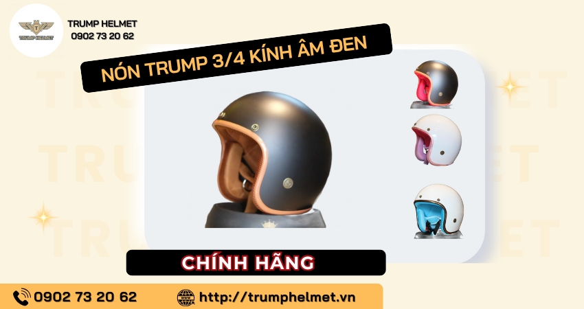 Nón Trump 3/4 Kính âm đen 