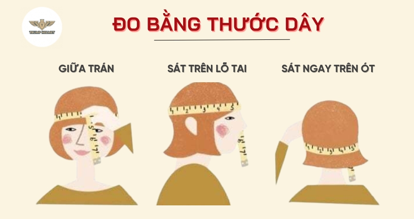 đo size mũ bảo hiểm bằng thước dây